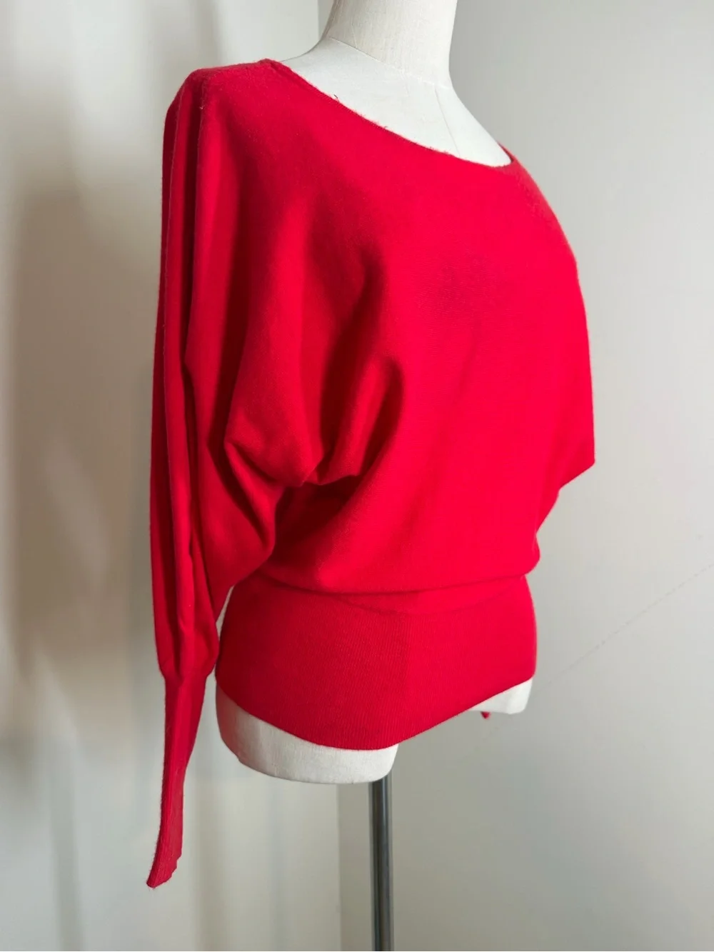 Anthropologie Women’s Red Dolman Sleeve -SZ XS- Pullover Knit Sweater